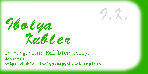 ibolya kubler business card